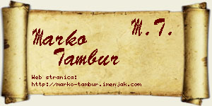 Marko Tambur vizit kartica